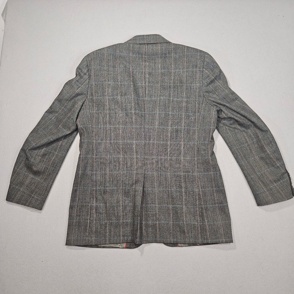 Vanjulian VTG Plaid 2pc Suit Grey 100% Pure Wool Sz M/L - Picture 7 of 10